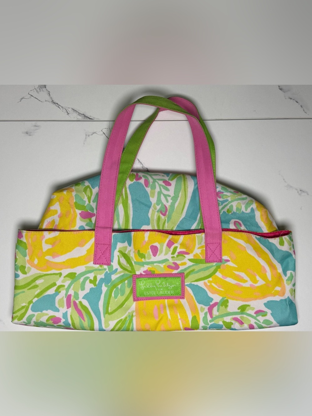 Lilly Pulitzer for Estée Lauder Pink & Multi Floral Tote Bag